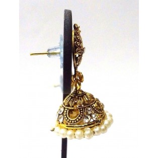 Golden Oxidized Earrings Jhumka Jhumki Jewelry Bollywood Drop Dangle Long EA169